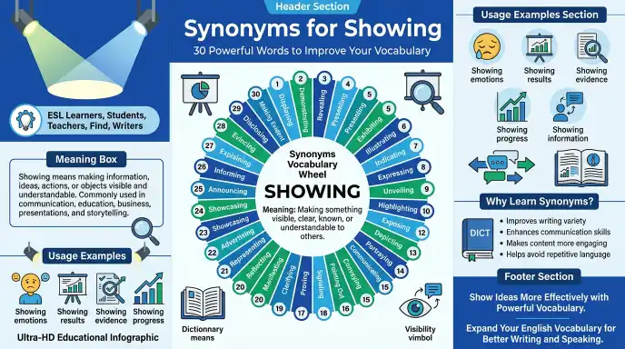 synonyms for showing