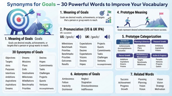 synonyms for goals