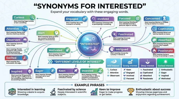 synonyms for interested