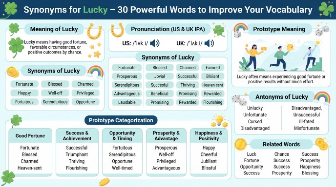 synonyms for lucky