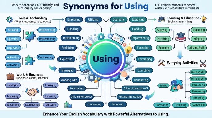 synonyms for using