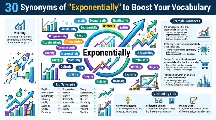 synonyms of exponentially